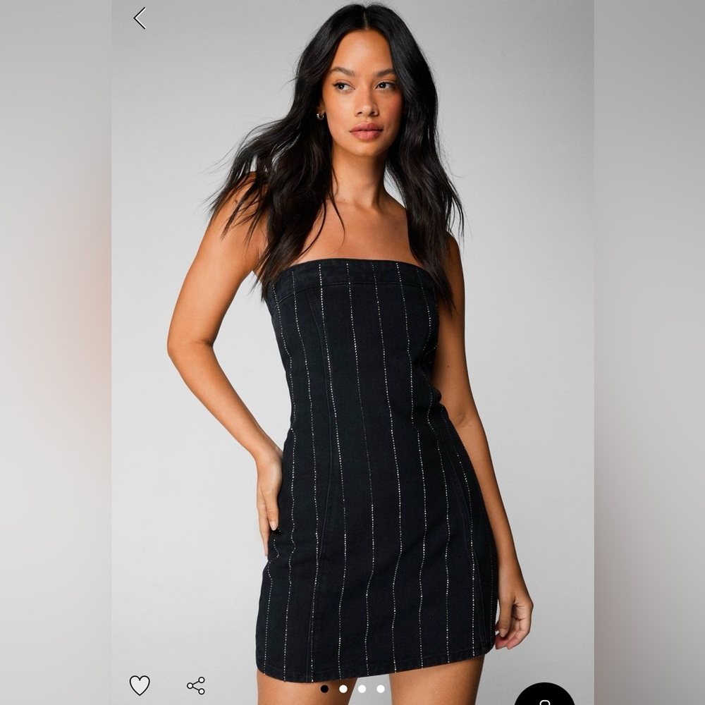 Black denim dress